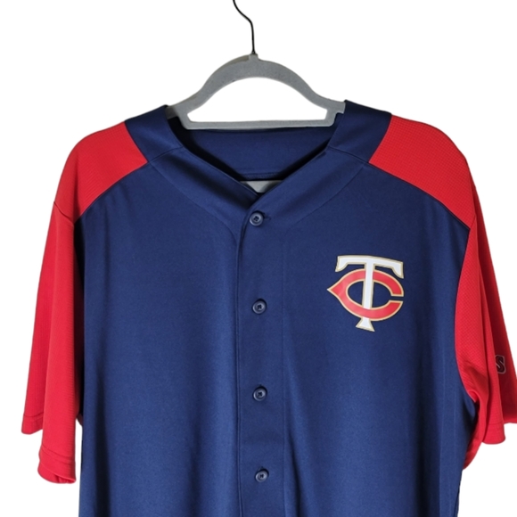 Minnesota twins button down short sleeve baseball shirt size large - Picture 3 of 10